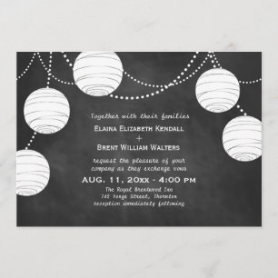 Faroles Fiestas en la invitación a la boda de la c