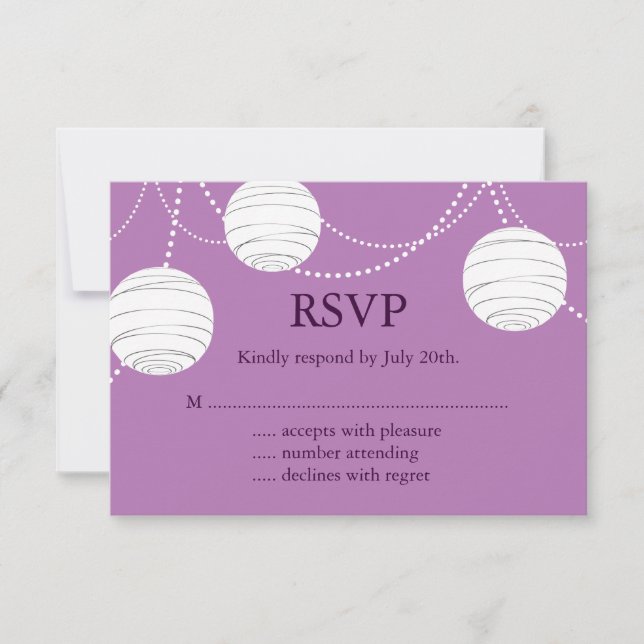 Faroles fiestas en RSVP morado (Anverso)
