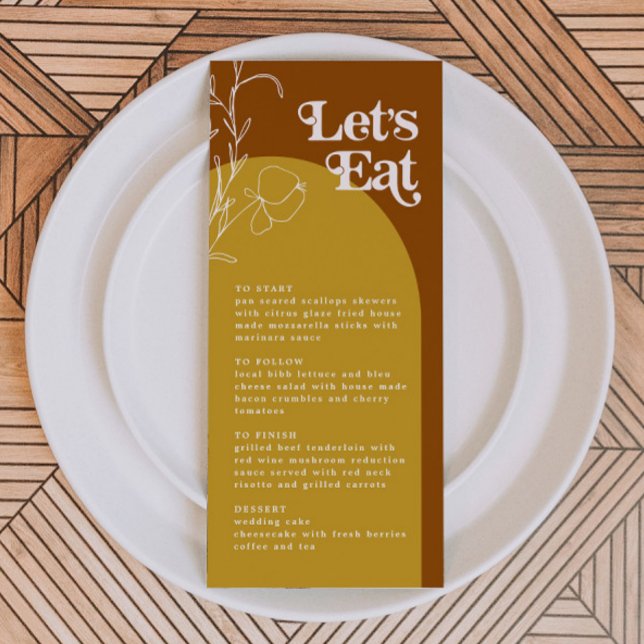 FARRAH Retro 70s Rust Lets Eat Arch Menu Card (Subido por el creador)