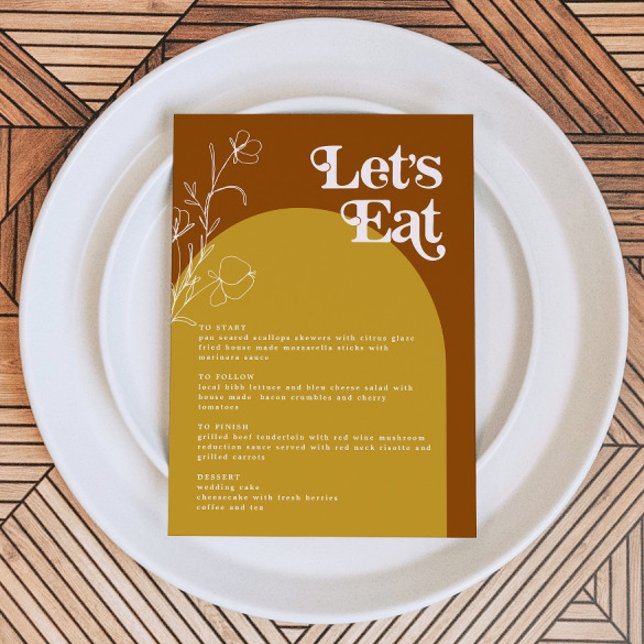 FARRAH Retro 70s Rust Lets Eat Arch Menu Card (Subido por el creador)
