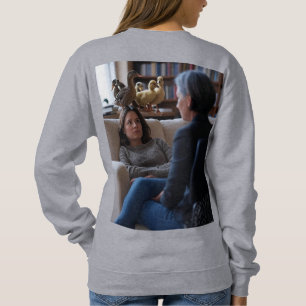 Fascinación con patos mujer sudadera gris espalda