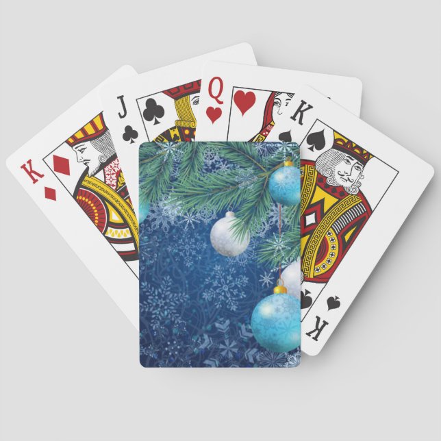 Fascinantes Navidades blancos jugando cartas (Reverso)