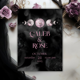 Fase de la luna de la plantilla de la invitación a