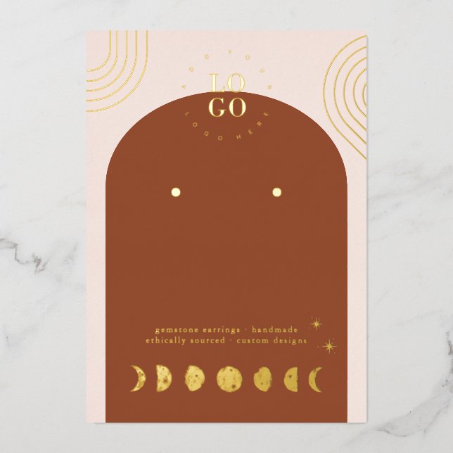 Fase de Luna Boho | Tarjeta de exhibición de arete (Anverso)