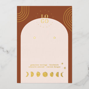 Fase de Luna Boho Tarjeta de exhibición de arete
