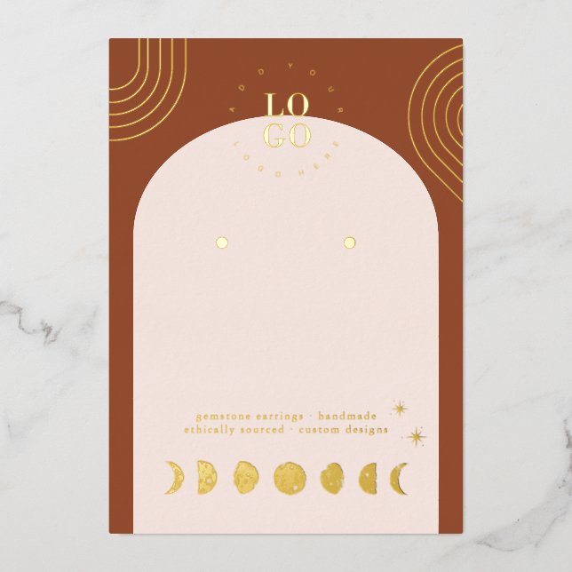 Fase de Luna Boho | Tarjeta de exhibición de arete (Anverso)