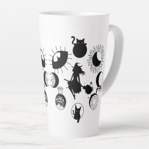 Fase de luna de bruja gran taza de lata, café, gót