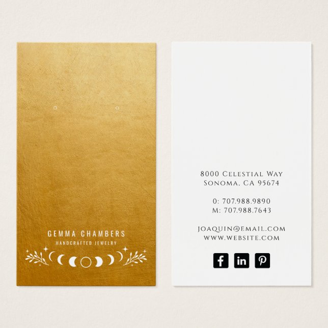 Fases de la luna Tarjetas de visualización de joye (Anverso y reverso)