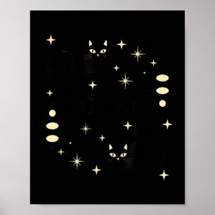 Fases de Luna Bruja Gato Celestial Arte de Gato Ne