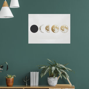 Fases Lunares Ciclo Lunar Impresión de Arte Pare