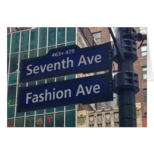 Fashion 7th Avenue Street Rótulo NYC New York Card