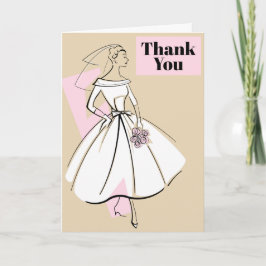 Fashion Bride Neutral Gracias tarjeta de texto