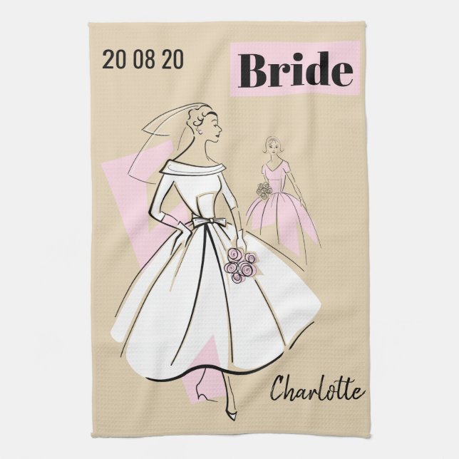 Fashion Bride Neutral Group Bride Toalla de cocina (Vertical)