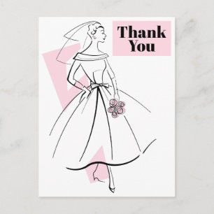 Fashion Bride Pink Gracias postal