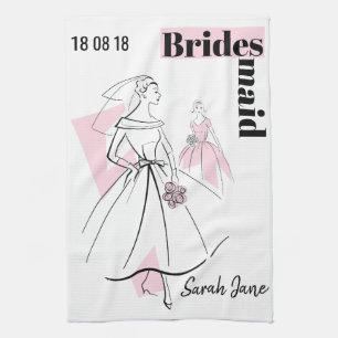 Fashion Bride Pink Group Bridesmaid toalla de coci