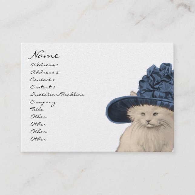 Fashion Diva Vintage Kitty Cat tarjetas de negocio (Anverso)