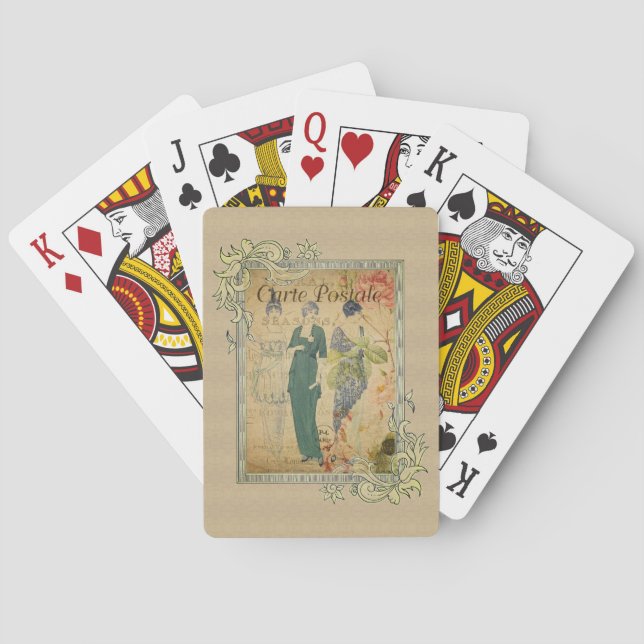 Fashion Parisian Ladies Jugando Cartas (Reverso)