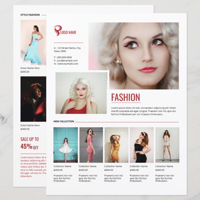 Fashion Product Promotion Flyer Template (Anverso / Reverso)