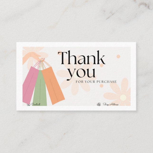 Fashion Shop Tarjeta de visita - Estética floral (Anverso)