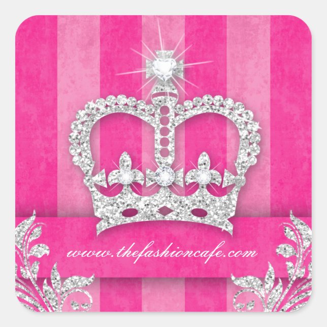 Fashion Stripes Pegatina Jewelry Pink Crown (Anverso)