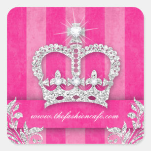 Fashion Stripes Pegatina Jewelry Pink Crown