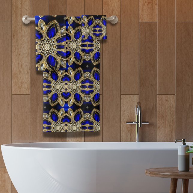 fashion stylish turquoise gold silver royal blue  (fashion stylish turquoise gold silver royal blue bath towel set)