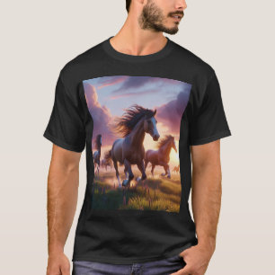 Fashionable fas: camiseta negra con caballo en car