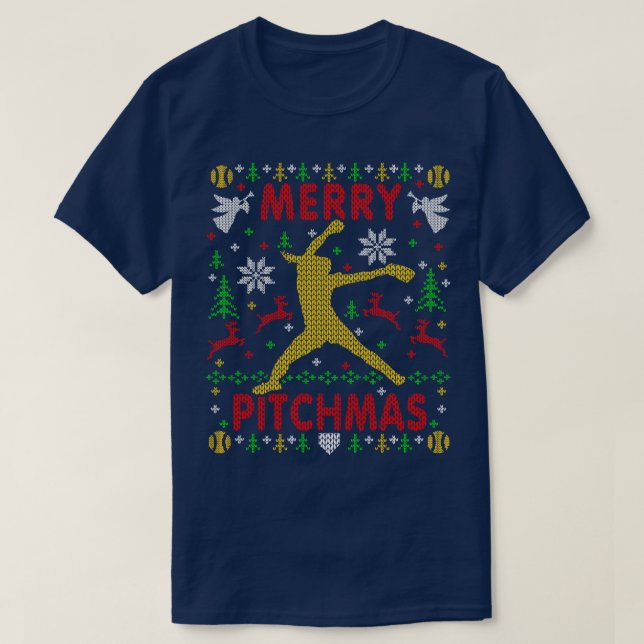 Fastpitch Pitcher Softball Navidades feos Sweater (Diseño del anverso)