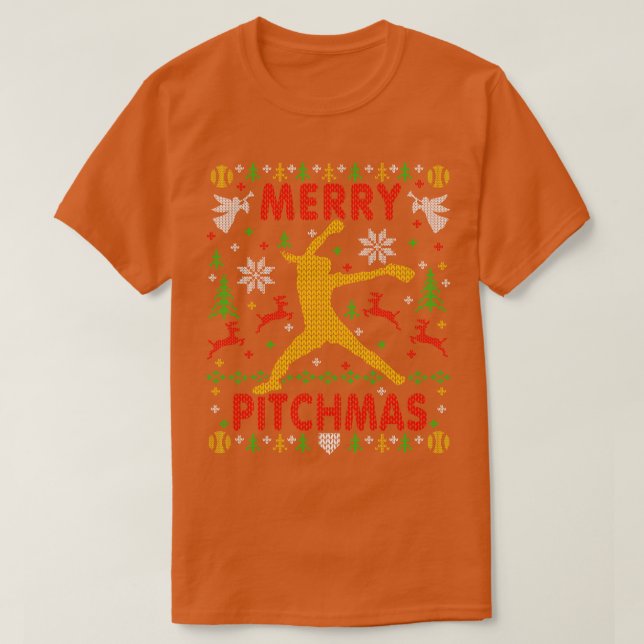 Fastpitch Pitcher Softball Navidades feos Sweater (Diseño del anverso)