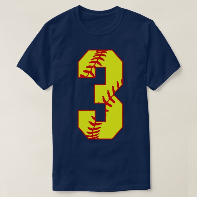 Fastpitch Softball Número 3 3 Softbol Jersey Uni (Diseño del anverso)