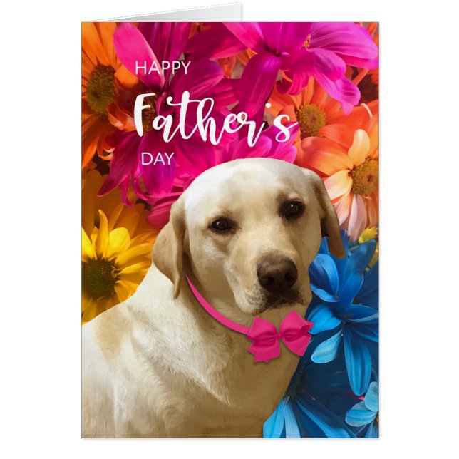 Fathers Day, Pet, Labrador Dog Lover Greeting Card (Frente)