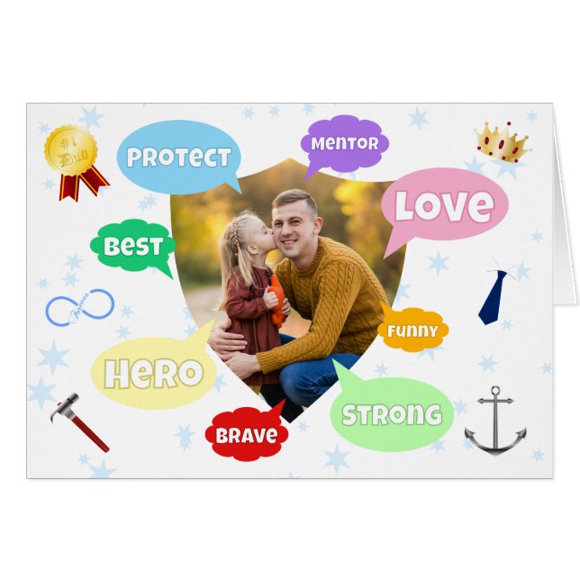 Fathers Day Photo Word Clouds Best Dad Father (Anverso (Horizontal))