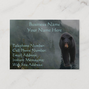 Fauna del oso negro y tarjetas de visita brumosas
