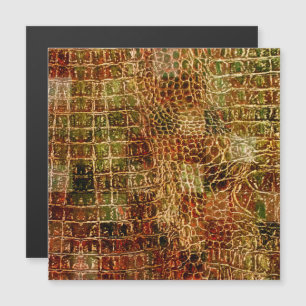 Faux Alligator Animal Piel Cuero Rojo Marrón