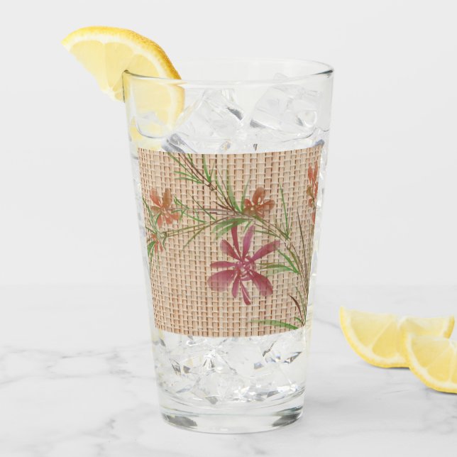 Faux Bamboo Mat Original Art Glass (Anverso (hielo))