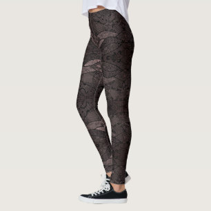Faux Black Lace Fishnet Leggings Unique