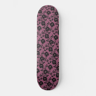 Faux Black Lace Rosas Fishnet Skateboard
