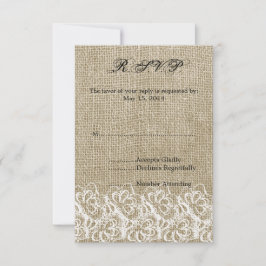 Faux Burlap y Lace RSVP