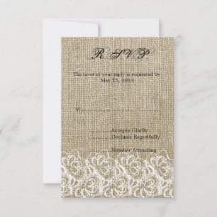 Faux Burlap y Lace RSVP