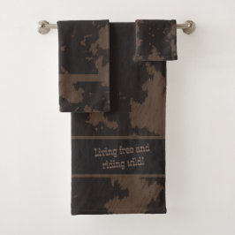 Faux Cow Print Black and Brown