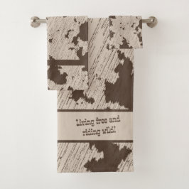 Faux Cow Print Brown and Cream