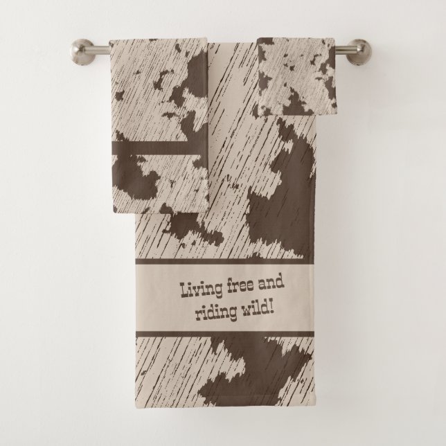 Faux Cow Print Brown and Cream (In situ)