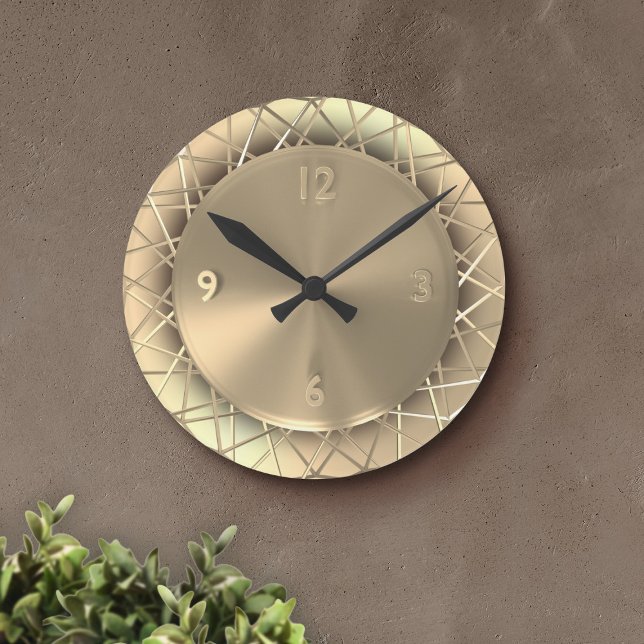 Faux de oro reloj Metalizado con estilo (A unique faux gold colored clock that will look fancy on your wall)