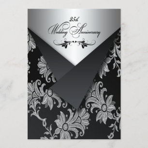 FAUX Flaps Invitación al 25º aniversario del Boda