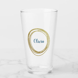 Faux Gold Abstract Circle Design con nombre
