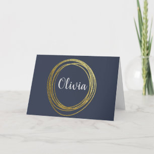 Faux Gold Abstract Circle Design con nombre