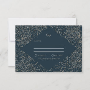 Faux Gold BotanFrame Weddin RSVP