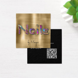 Faux Gold con Jewel tonos Nail Artist Business Car