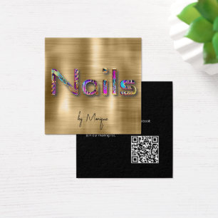 Faux Gold con Jewel tonos Nail Artist Business Car