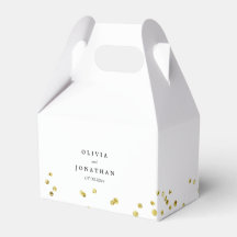 Faux Gold Confetti | Caja de Favor de Bodas Modern